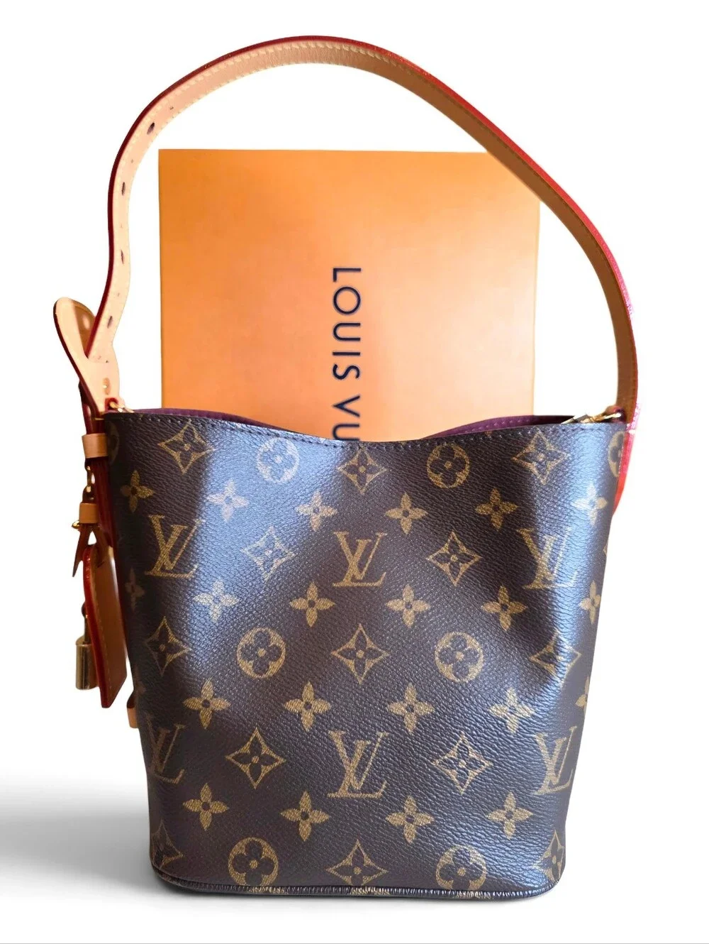 Louis Vuitton ALL IN MM  Brown Monogram Canvas Shoulder Crossbody Bucket Bag